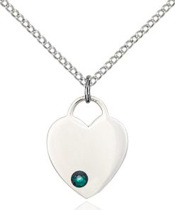 Heart Pendant - May Birthstone - Sterling Silver #88771