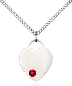 Heart Pendant - July Birthstone - Sterling Silver #88773