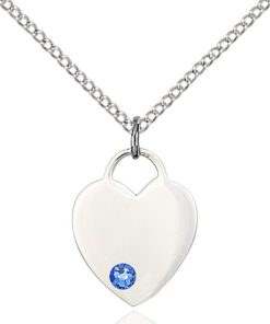Heart Pendant - September Birthstone - Sterling Silver #88775