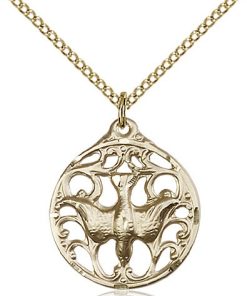 Holy Spirit Filligree Necklace, Gold Filled