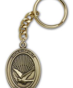 Antique Gold Holy Spirit Keychain