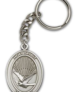Antique Silver Holy Spirit Keychain