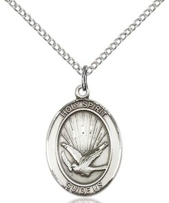 Holy Spirit Medal - Sterling Silver with 20 in. Chain - Engravable (#81238)