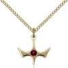 Holy Spirit Pendant - January Birthstone - Gold Filled #88936