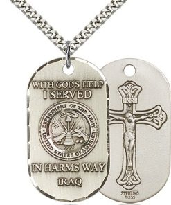 Sterling Silver Army Iraq Pendant