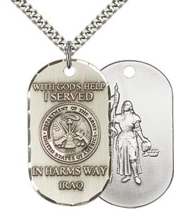 Sterling Silver Army Iraq Pendant