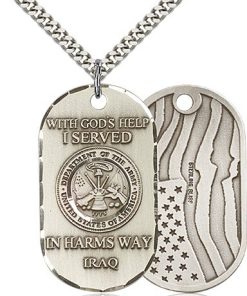Sterling Silver Army Iraq Pendant