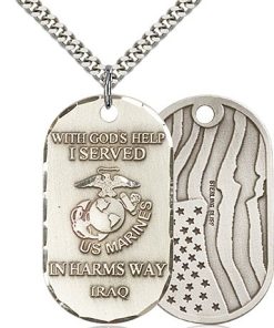 Sterling Silver Marines Iraq Pendant