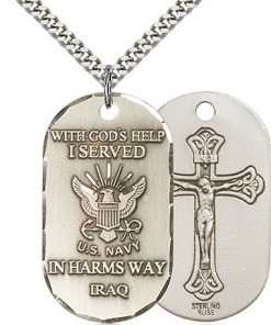 Sterling Silver Iraq - Navy Pendant