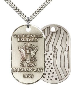 Sterling Silver Iraq - Navy Pendant