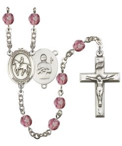 St Kateri-Equestrian Rosary - Amethyst Beads