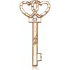 Key - Double Hearts Medal - June Birthstone - 14 KT Gold #89607