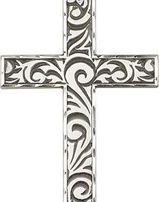 Sterling Silver Knurled Cross Necklace #87719