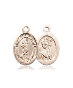 14kt Gold St. Christopher/Lacrosse Medal