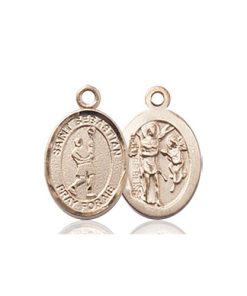 14kt Gold St. Sebastian/Lacrosse Medal