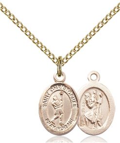 Gold Filled St. Christopher/Lacrosse Pendant