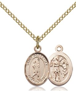 Gold Filled St. Sebastian/Lacrosse Pendant