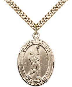 Gold Filled St. Sebastian/Lacrosse Pendant