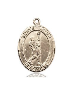 14kt Gold St. Sebastian/Lacrosse Medal