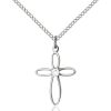 Loop Cross Pendant - April Birthstone - Sterling Silver #88438