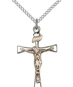 Two-Tone GF - SS Maltese Crucifix Necklace #87490