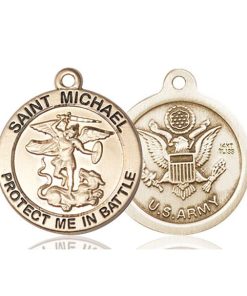 St. Michael Army Pendant - 14 KT Gold (#89834)