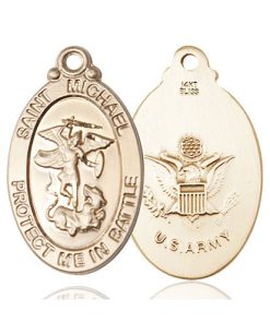 St Michael Army Pendant - 14 KT Gold (#89852)
