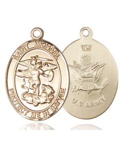 St. Michael Army Pendant - 14 KT Gold (#89888)