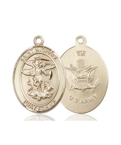 14kt Gold St. Michael - Army Medal