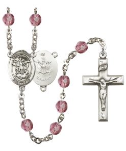 St Michael-Army Rosary - Amethyst Beads (#R16245)