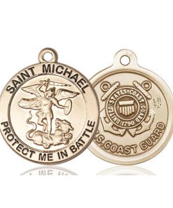 St. Michael Coast Guard Pendant - 14 KT Gold (#89835)