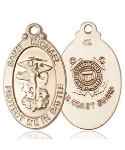 St Michael Coast Guard Pendant - 14 KT Gold (#89853)