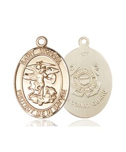 St. Michael Coast Guard Pendant - 14 KT Gold (#89871)