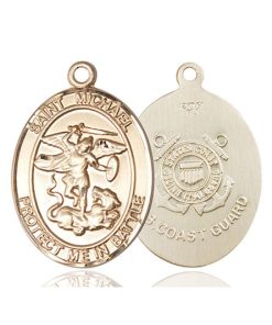 St Michael Coast Guard Pendant - 14 KT Gold (#89889)
