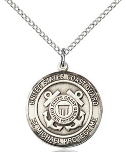Sterling Silver Coast Guard - St. Michael Pendant