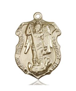 St Michael Coast Guard Pendant - 14 KT Gold (#90108)