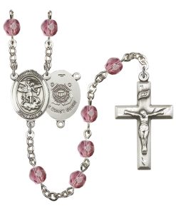 St Michael-Coast Guard Rosary - Amethyst Beads (#R16276)