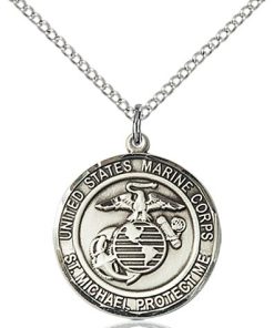 Sterling Silver Marines - St. Michael Pendant