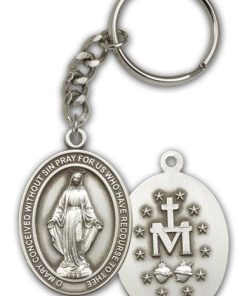 Antique Silver Miraculous Keychain