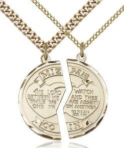 St Miz Pah Coin Set Navy Pendant - Gold Filled (#90033)