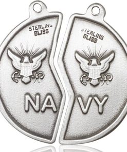 Sterling Silver Miz Pah Coin Set - Navy Pendant