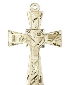 14kt Gold Mosaic Cross Medal #88001