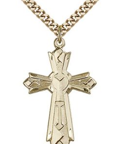 Gold Filled Mosaic Cross Necklace #87995