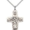 Sterling Silver Papal Crucifix Necklace #87064