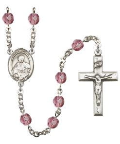 St Pius X Rosary - Amethyst Beads