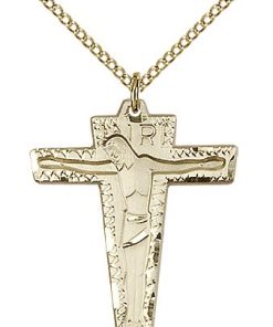 Gold Filled Primative Crucifix Necklace #87229