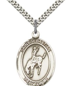 Sterling Silver St. Sebastian / Rodeo Pendant
