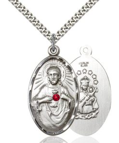 Scapular Pendant - July Birthstone - Sterling Silver #88407