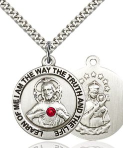 Scapular Pendant - July Birthstone - Sterling Silver #88785
