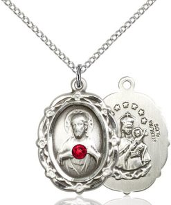 Scapular Pendant - July Birthstone - Sterling Silver #88788